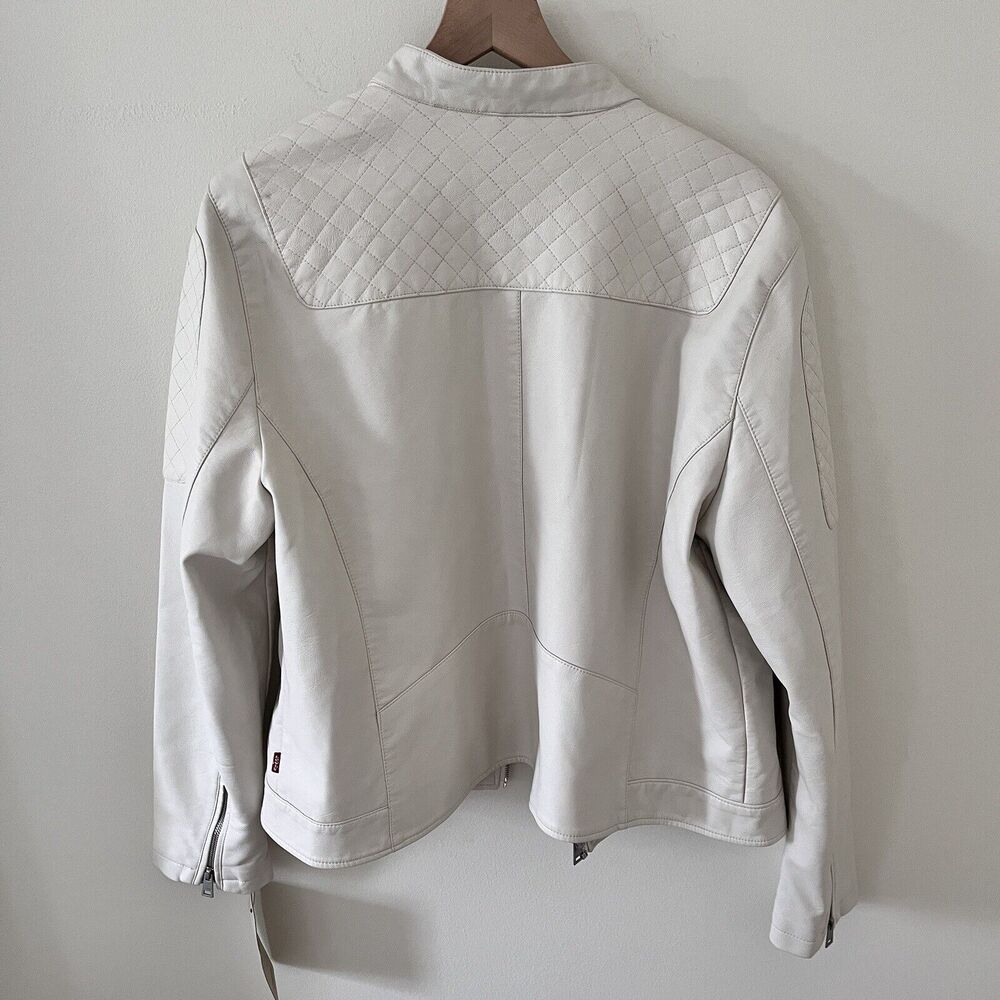 NWT Levi Strauss & Co Women’s Cream Color Faux Leather Motorcycle Jacket… - Picture 10 of 13